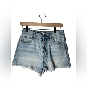 PacSun Women’s Vintage High-Rise Denim Shorts Size 27 – Light Wash Frayed Hem